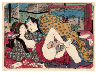 MATCHES FOR FAMOUS PLACES: AUTUMN FLOWERS IN THE GARDEN AT MUKOJIMA (Utagawa School)