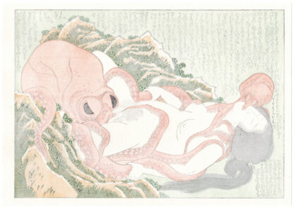OCTOPUSES AND SHELL DIVER (Katsushika Hokusai)